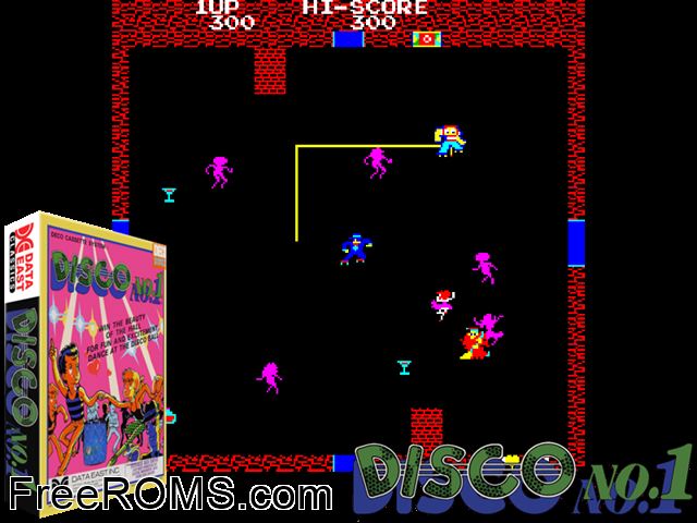 Disco No.1 (Rev.F) MAME game showing 3D box cover and gameplay screenshot