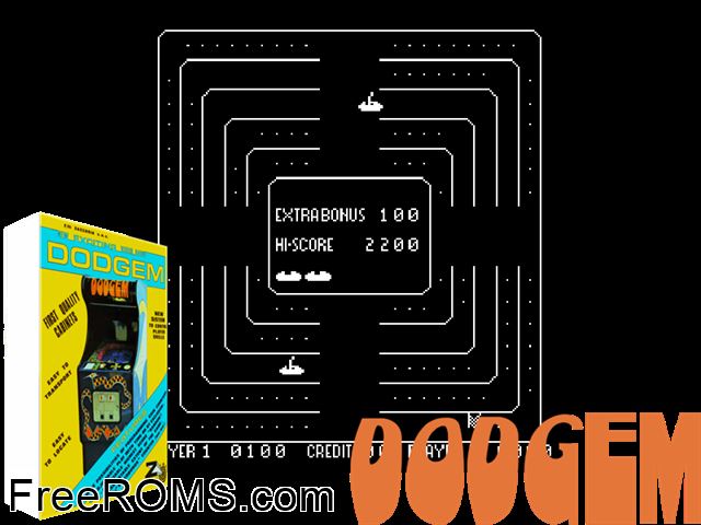 Dodgem MAME game showing 3D box cover and gameplay screenshot