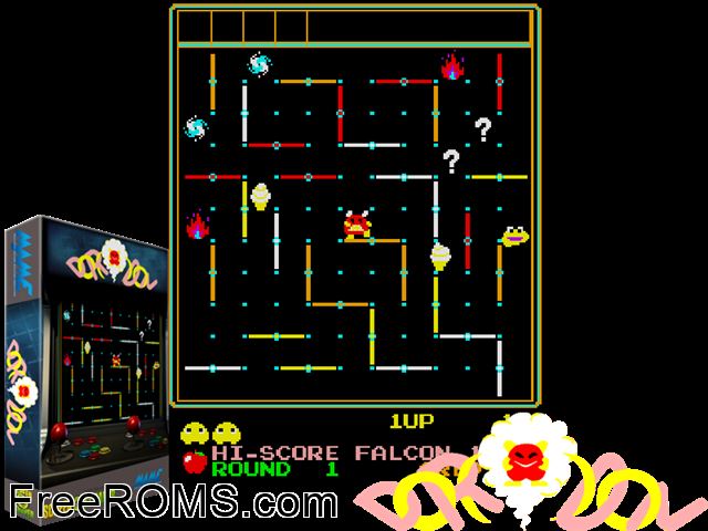 Dorodon (set 1) MAME game showing 3D box cover and gameplay screenshot