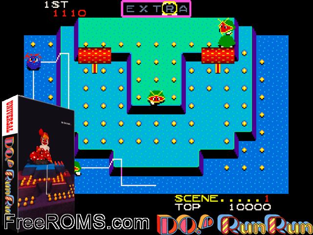 Do! Run Run (set 1) MAME game showing 3D box cover and gameplay screenshot