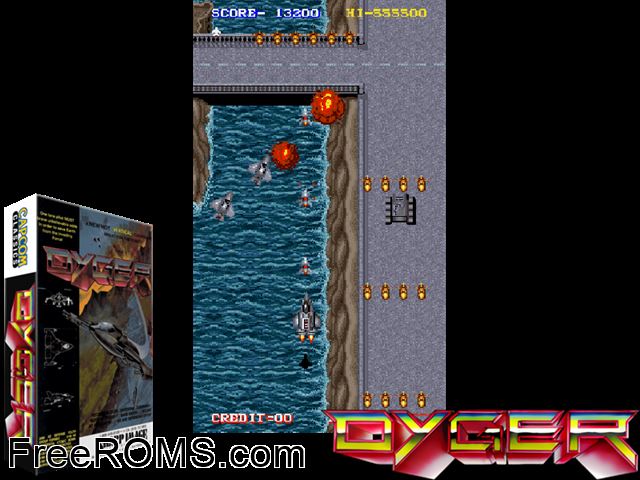Dyger (Korea set 1) MAME game showing 3D box cover and gameplay screenshot