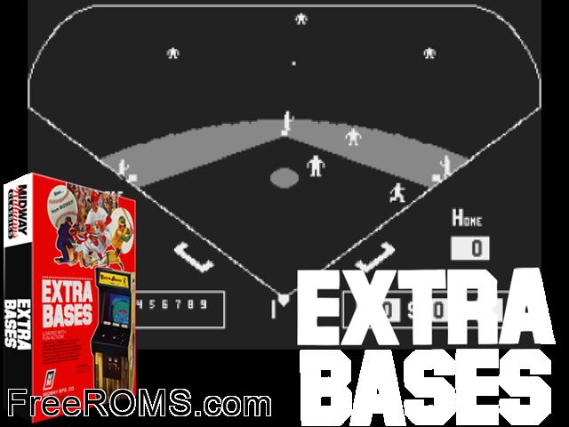 Extra Bases MAME game showing 3D box cover and gameplay screenshot