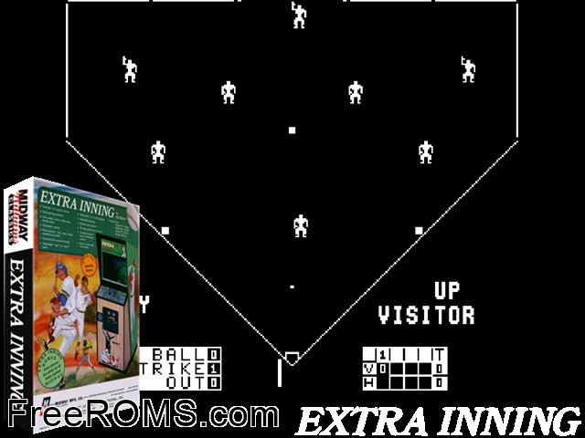 Extra Inning MAME game showing 3D box cover and gameplay screenshot