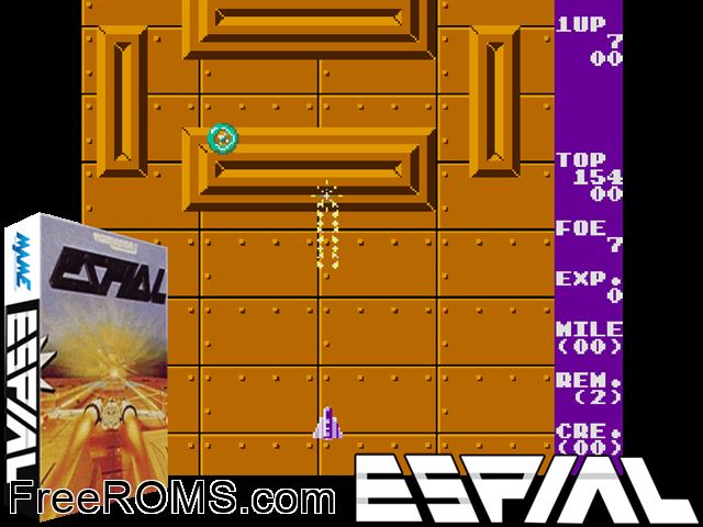 Espial (Europe) MAME game showing 3D box cover and gameplay screenshot
