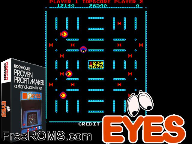 Eyes (Zaccaria) MAME game showing 3D box cover and gameplay screenshot