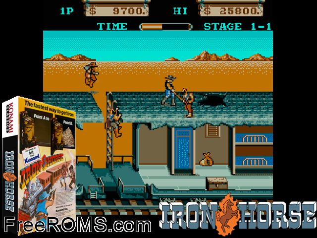 Far West MAME game showing 3D box cover and gameplay screenshot