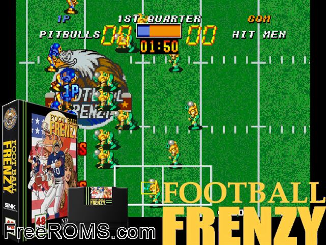 Football Frenzy MAME game showing 3D box cover and gameplay screenshot