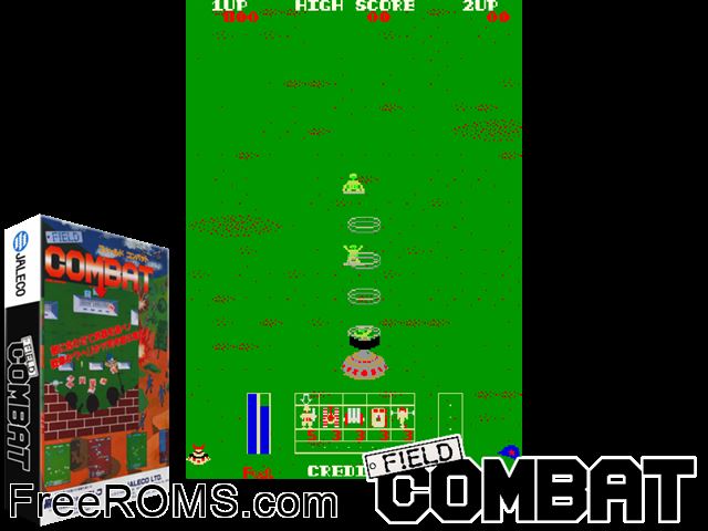 Field Combat MAME game showing 3D box cover and gameplay screenshot