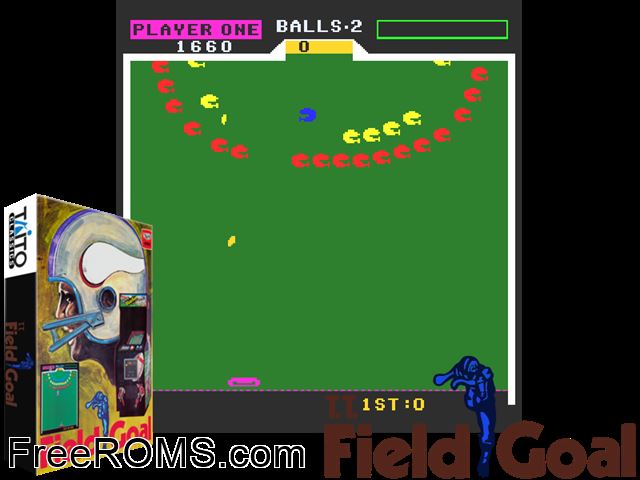 Field Goal MAME game showing 3D box cover and gameplay screenshot