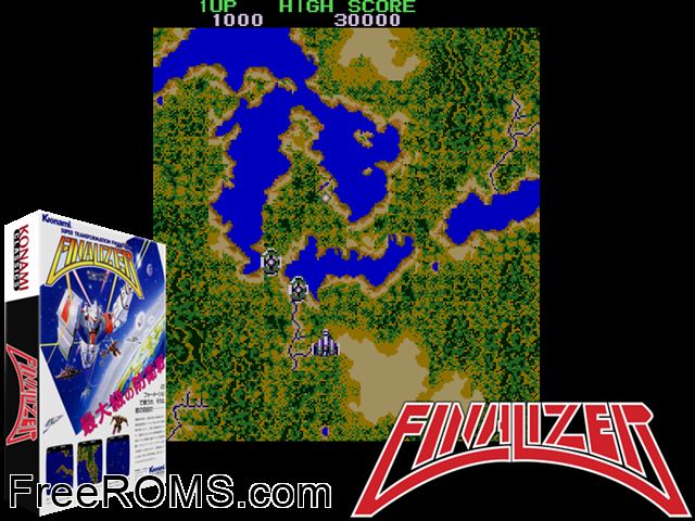 Finalizer - Super Transformation MAME game showing 3D box cover and gameplay screenshot