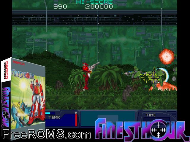 Finest Hour (Japan) MAME game showing 3D box cover and gameplay screenshot