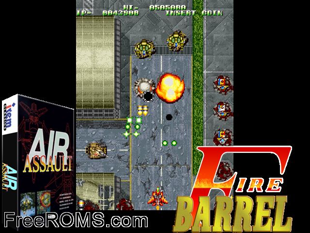 Fire Barrel (Japan) MAME game showing 3D box cover and gameplay screenshot