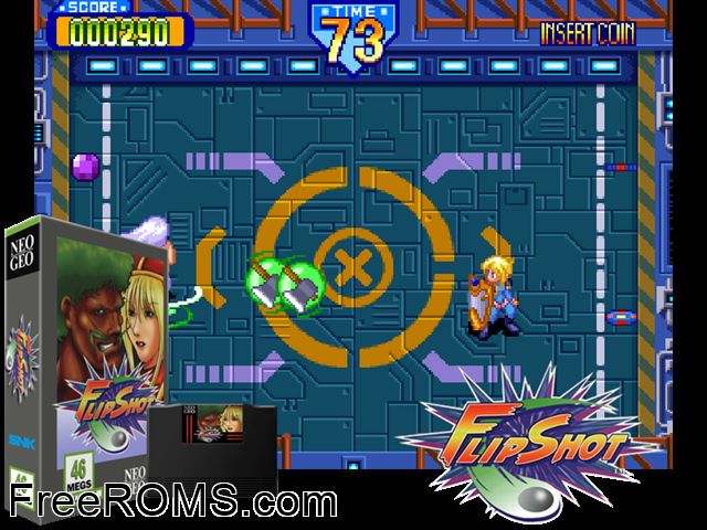 Battle Flip Shot MAME game showing 3D box cover and gameplay screenshot