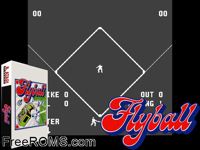 Flyball MAME game showing 3D box cover and gameplay screenshot