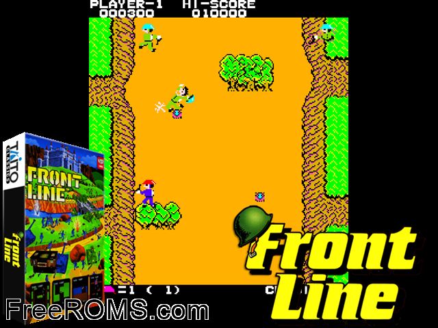Front Line MAME game showing 3D box cover and gameplay screenshot