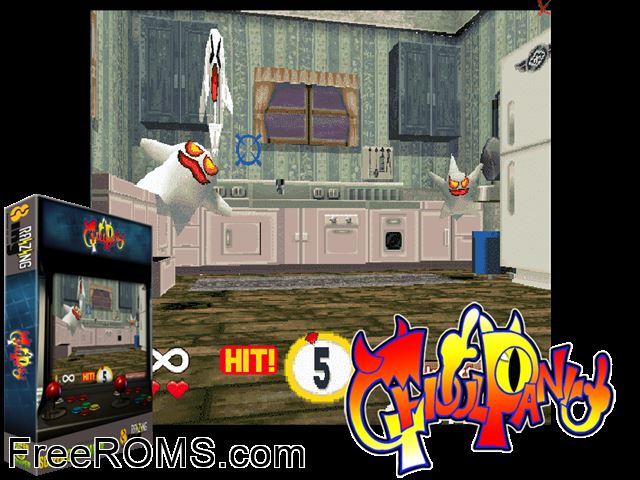 Ghoul Panic (OB2/VER.A) MAME game showing 3D box cover and gameplay screenshot