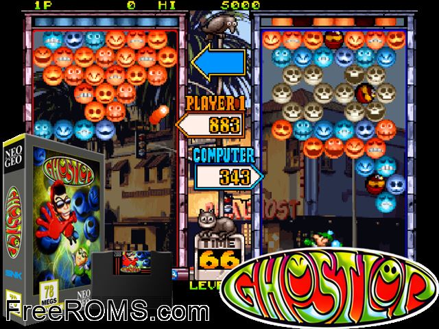 Ghostlop (prototype) MAME game showing 3D box cover and gameplay screenshot