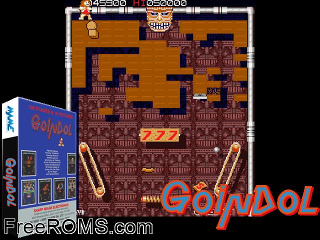 Goindol (US) MAME game showing 3D box cover and gameplay screenshot
