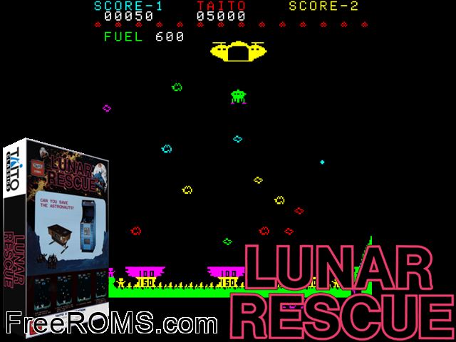 Galaxy Rescue MAME game showing 3D box cover and gameplay screenshot