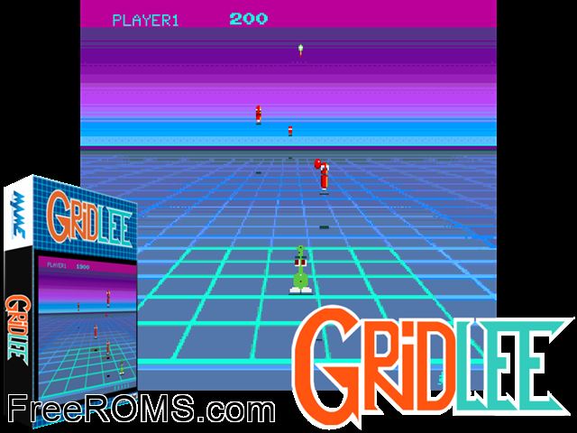 Gridlee MAME game showing 3D box cover and gameplay screenshot