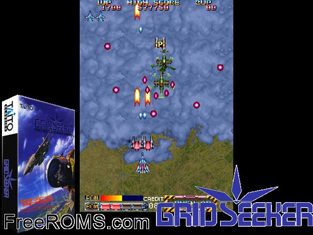 Grid Seeker: Project Storm Hammer (Ver 1.3A) MAME game showing 3D box cover and gameplay screenshot