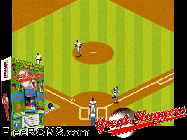 Great Sluggers '94 MAME game showing 3D box cover and gameplay screenshot