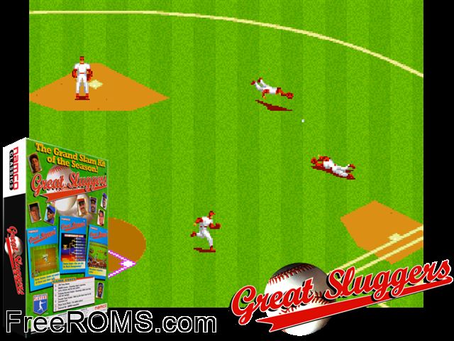 Great Sluggers (Japan) MAME game showing 3D box cover and gameplay screenshot