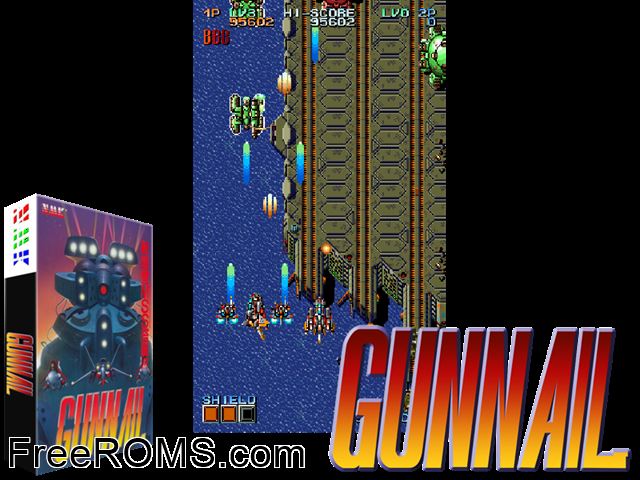 GunNail MAME game showing 3D box cover and gameplay screenshot