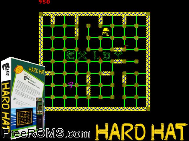 Hard Hat MAME game showing 3D box cover and gameplay screenshot