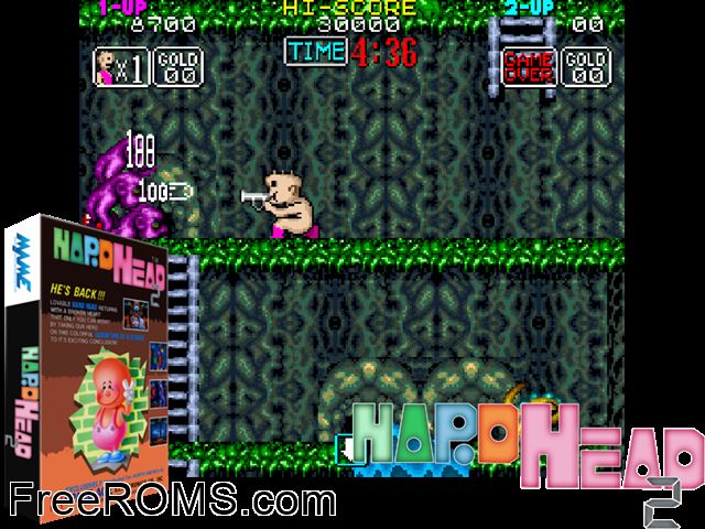 Hard Head 2 (v2.0) MAME game showing 3D box cover and gameplay screenshot