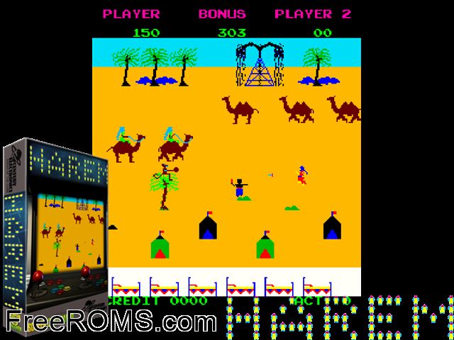 Harem MAME game showing 3D box cover and gameplay screenshot