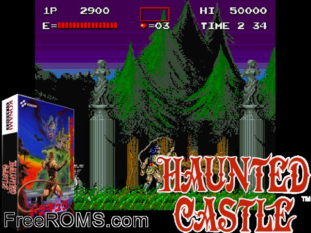 Akuma-Jou Dracula (Japan version N) MAME game showing 3D box cover and gameplay screenshot