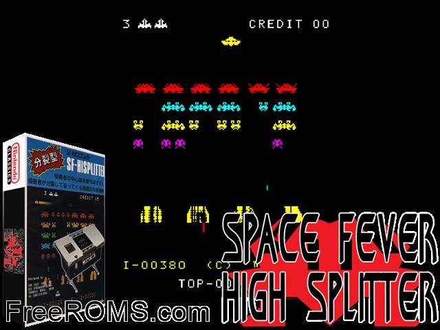Space Fever High Splitter (set 1) MAME game showing 3D box cover and gameplay screenshot
