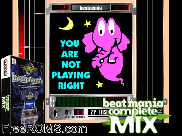 hiphopmania complete MIX (ver UA-B) MAME game showing 3D box cover and gameplay screenshot