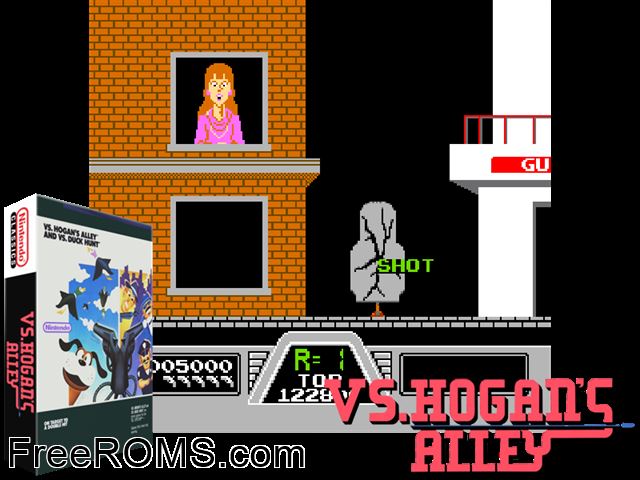 Vs. Hogan's Alley MAME game showing 3D box cover and gameplay screenshot