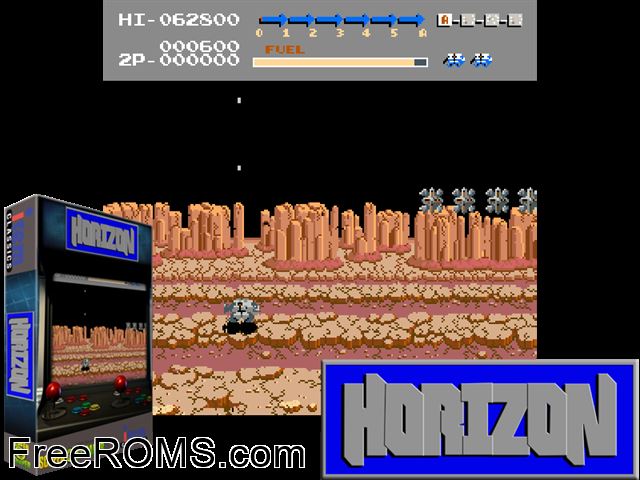 Horizon MAME game showing 3D box cover and gameplay screenshot