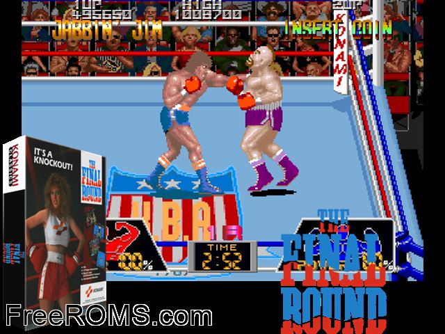 Hard Puncher (Japan) MAME game showing 3D box cover and gameplay screenshot