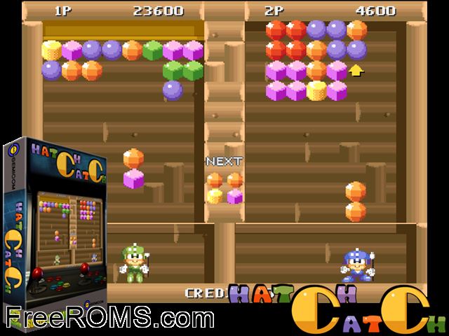 Hatch Catch MAME game showing 3D box cover and gameplay screenshot