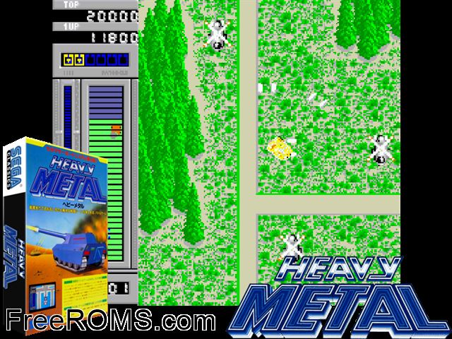 Heavy Metal MAME game showing 3D box cover and gameplay screenshot