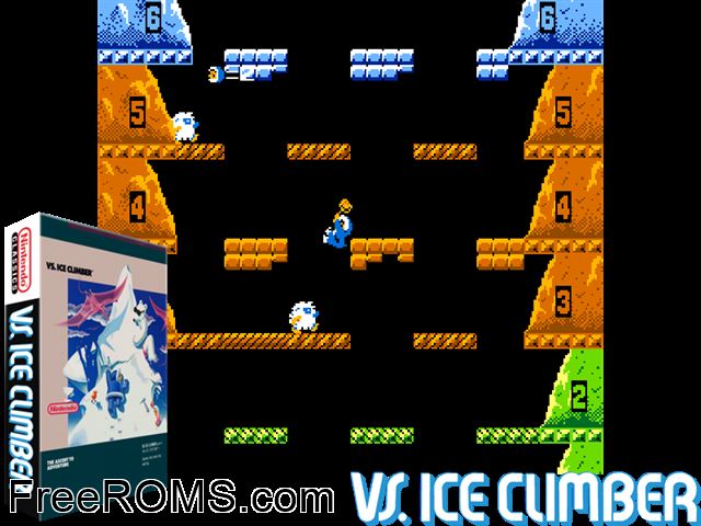 Vs. Ice Climber MAME game showing 3D box cover and gameplay screenshot