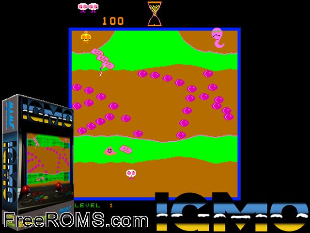 IGMO MAME game showing 3D box cover and gameplay screenshot