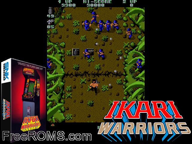 Ikari (Japan bootleg) MAME game showing 3D box cover and gameplay screenshot