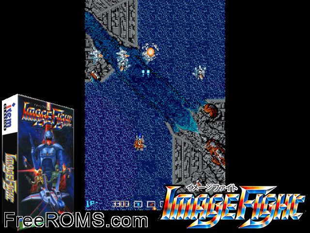 Image Fight (Japan) MAME game showing 3D box cover and gameplay screenshot