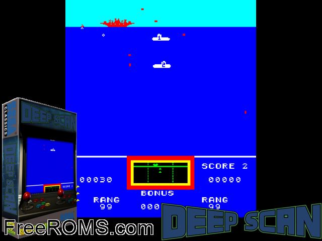 Invinco / Deep Scan MAME game showing 3D box cover and gameplay screenshot