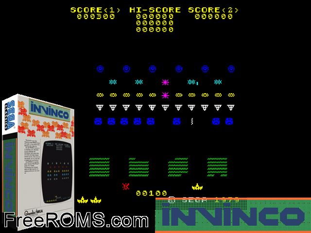 Invinco MAME game showing 3D box cover and gameplay screenshot