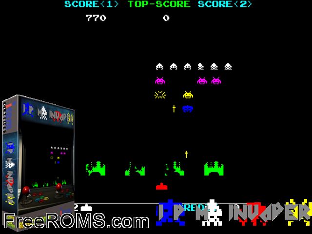 IPM Invader MAME game showing 3D box cover and gameplay screenshot
