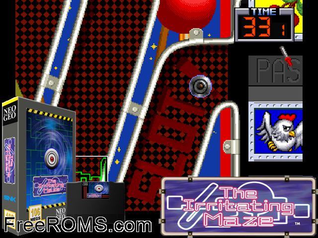 The Irritating Maze / Ultra Denryu Iraira Bou MAME game showing 3D box cover and gameplay screenshot