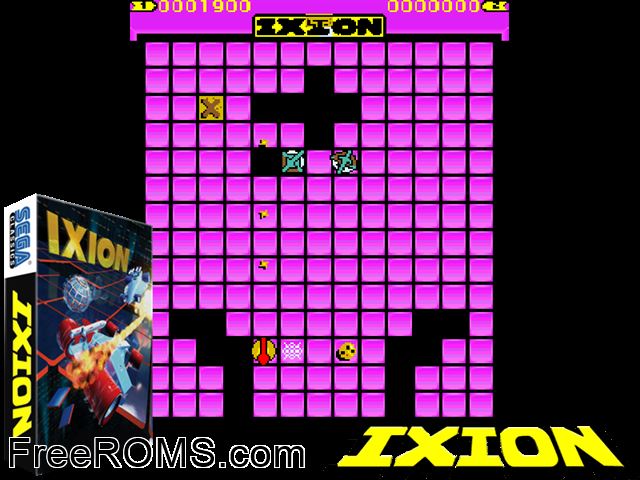 Ixion (prototype) MAME game showing 3D box cover and gameplay screenshot