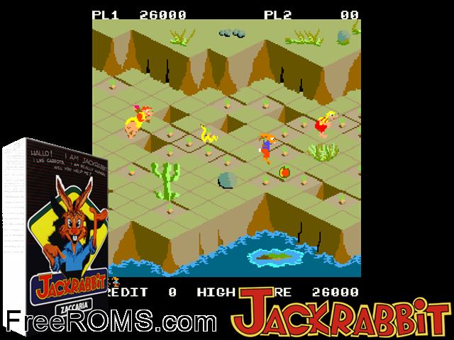 Jack Rabbit (set 2) MAME game showing 3D box cover and gameplay screenshot