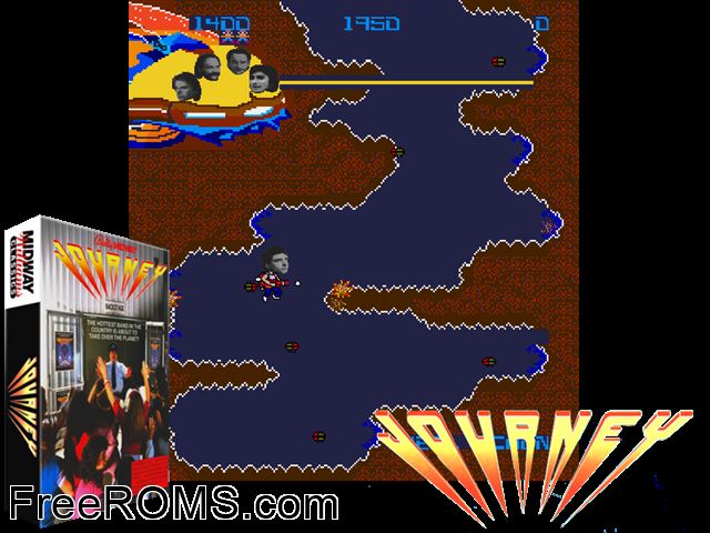 Journey MAME game showing 3D box cover and gameplay screenshot